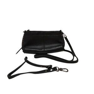 The Sak Black Leather Crossbody Bag Purse Studded Adjustable Removable Strap